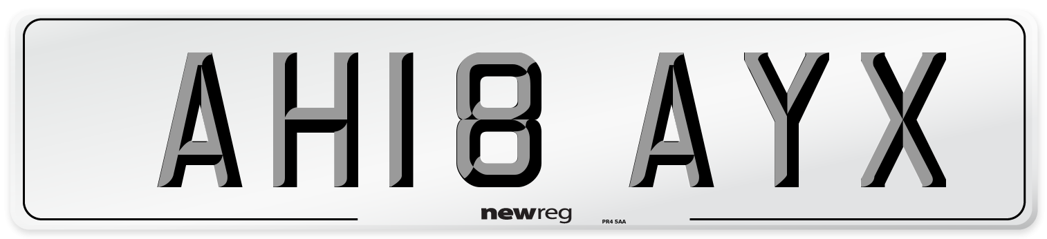 AH18 AYX Number Plate from New Reg